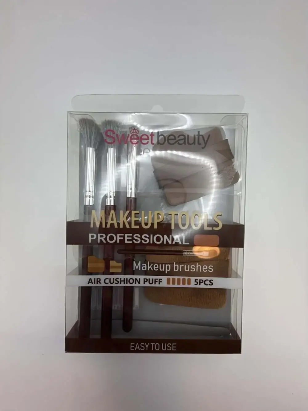 Sweetbeauty Professional Makeup Tools Set with 3 Brushes and 2 Air Cushion Puffs